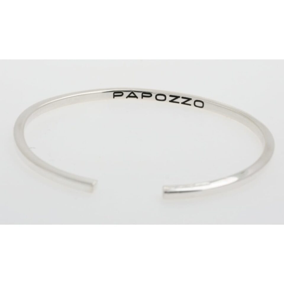 Bracciale Rigido Sottile in Argento inciso