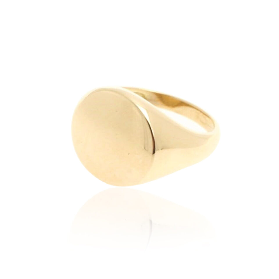 anello chievalier da mignolo in oro giallo personalizzabile