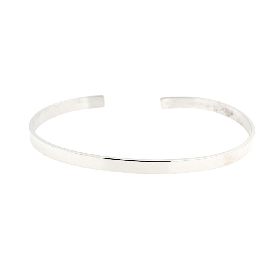 bracciale rigido in argento da 4 mm