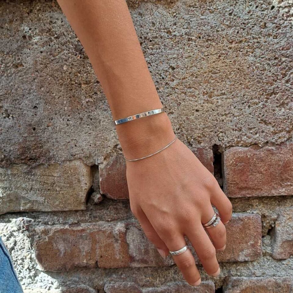 bracciale slim rigido in argento