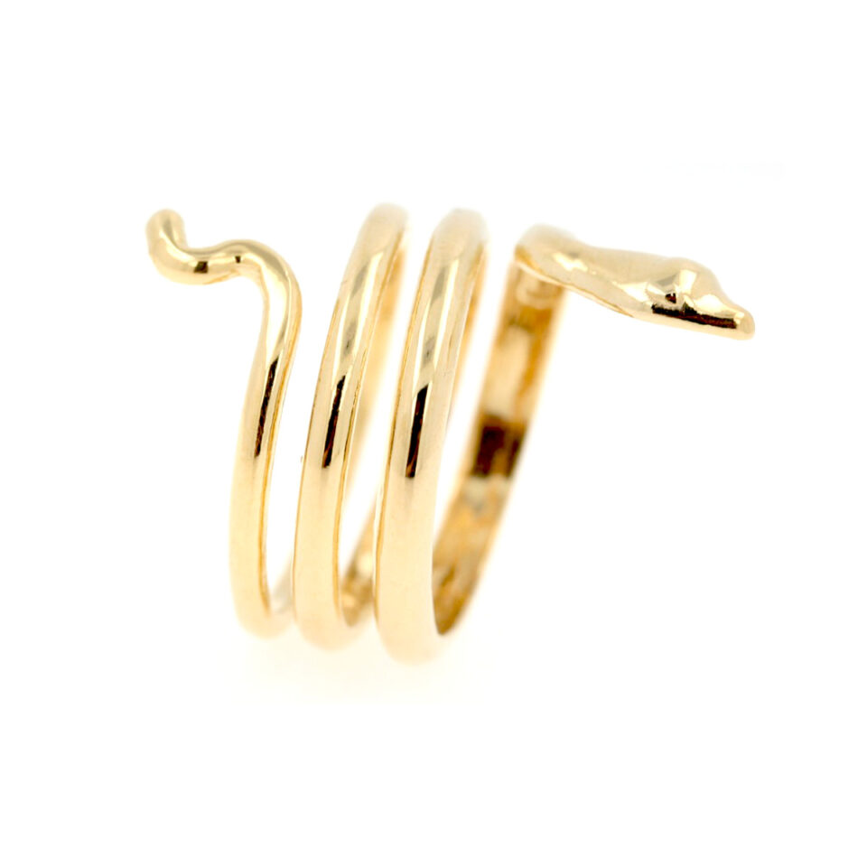 anello in argento dorato a spirale