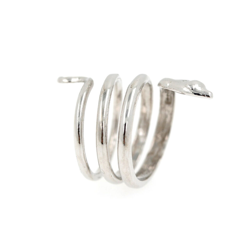 anello in argento rodiato a spirale