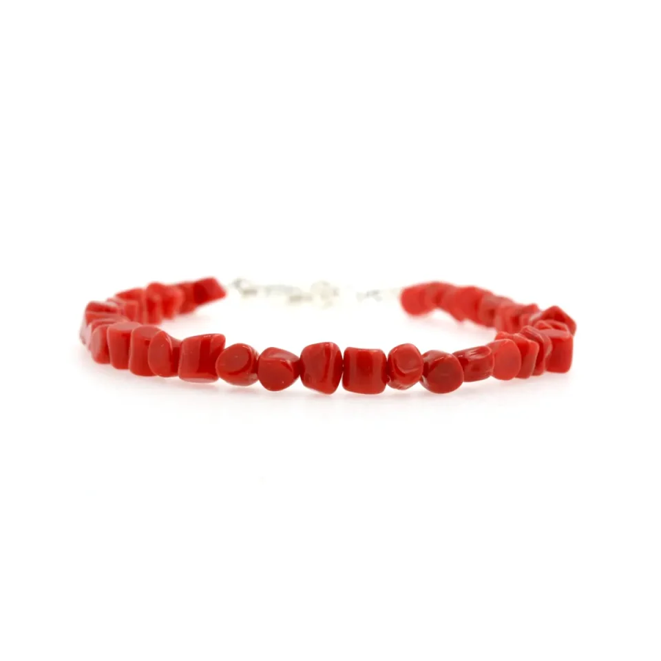 Bracciale Cilindri di Corallo Rosso naturale